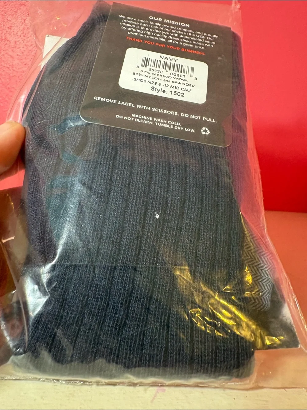 NEW Boardroom Men's Navy Merino Wool Mid-Calf Dress Socks NWT Size 8-12 SKU 1502